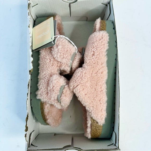NWT Birkenstock Papillio Arizona Big Buckle Shearling fuzzy sandal pink 39/8 - Picture 4 of 16
